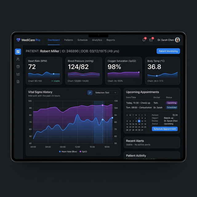Health App Dashboard Preview